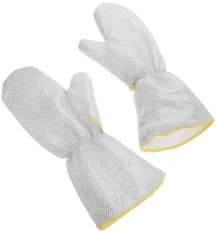Didiseaon 2pcs Silver Gloves Heavy Duty Dishwashing Wire Mesh Gloves for Kitchen Cleaning Heat Resistant Hand Protection