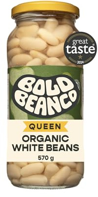 Bold Bean Organic White Beans 570g – High Protein & Fibre – Ready to Eat – Vegan, Gluten Free Pantry Staple