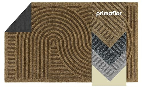 Primaflor Schmutzfangmatte Wave | 50 x 80 cm | Natur | Saugfähige Polypropylen-Oberfläche, 9 mm Höhe und zuschneidbares Material für Eingang, Flur und Türbereich