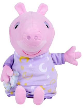 Simba Peppa Pig Gute Nacht Plüsch – 2-in-1 Kuscheltier mit Schlaflied & Schlummerlicht, mit Einhorn, automatische Abschaltung, Try-me-Funktion, 25 cm, ab 0 Monaten