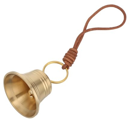 NIYANGLE Sonnette Vintage en Laiton Massif à Suspendre Petite Cloche Décorative pour Poignée de Porte Ornemente de Porte Rétro pour Maison et Jardin Clochette Métallique Son Apaisant
