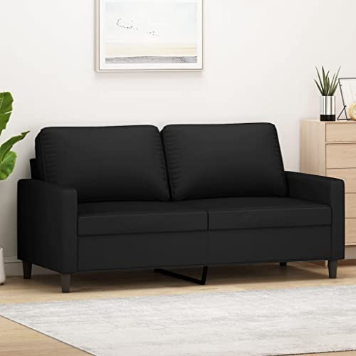 CKioict 2-Sitzer-Sofa 140 cm in Schwarz aus weichem Samtstoff mit robustem Metallgestell für Stabilität und bequemer Polsterung – modernes Design Sofabank für Wohnzimmer