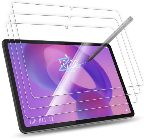 GeeRic 3 Piezas Protector de Pantalla Compatible para Lenovo Tab M11 11, Cristal Templado, Dureza 9H, Antiarañazos, sin Burbujas