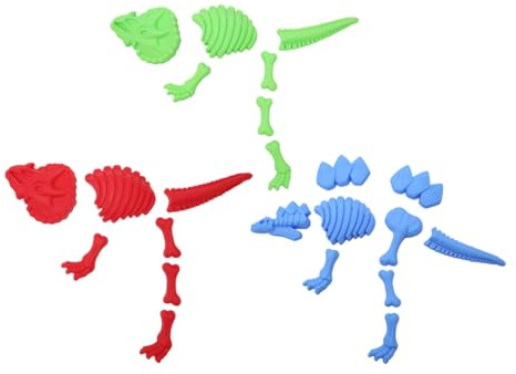 WEKAMOS 3 Stück Dinosaurier Sandformen Mehrfarbiges Strandspielzeug für Leichtes Dinosaurier Modell mit Glatter Oberfläche Kreatives Sandspielzeug für Strand und Sandkasten