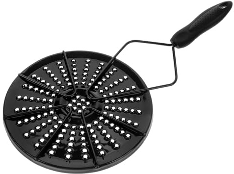 FRCOLOR Plaque D'adaptation pour Plaque de Cuisson Émaillée Noire Poignée Anti-chaleur, Diffuseur de Chaleur Uniforme Cuisine Domestique Induction et Non-induction