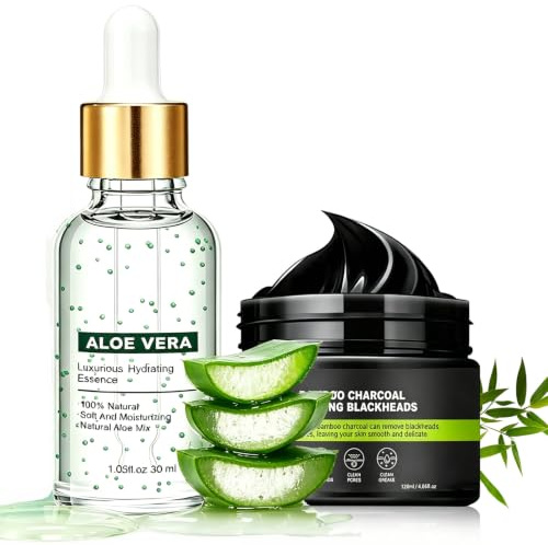 Blackhead Remover Maske + Aloe Vera Essenz, Peel Off Maske Gesicht, Porenreinige Für Mitesser, Feuchtigkeitspflege, Ölregulierend, Für Männer & Frauen