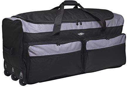 Travelers Club Space Saver Dreifach Faltbare Rolltasche mit 3 Rädern, 91,4 cm, Schwarz/Grau