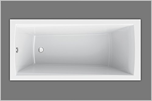 Baignoire rectangulaire en acrylique 180 x 80 cm Blanc