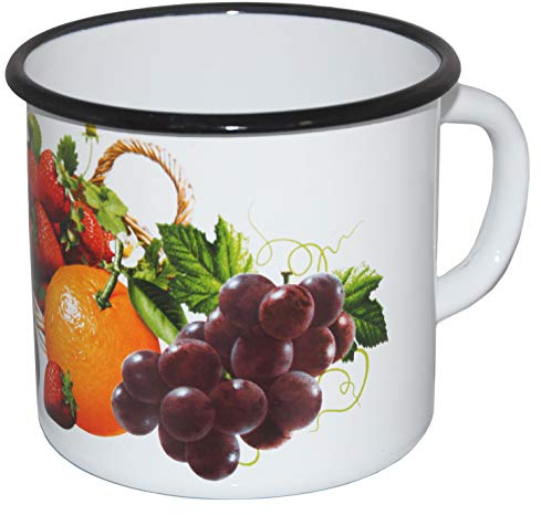 Smalto tazza 1 litri ca 12 cm diametro Girasole/Retro nostalgia Stoviglie