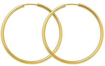 EDELIND Creolen Gold 40mm 585 Gelbgold - Hoop Ohrringe 14 Karat Echt Gold für Damen Mädchen Breite 2 mm - Basic Goldschmuck Damenohrringe mit Schmuck Geschenk Box Made in Germany
