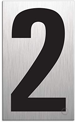 Zahl 2 Nummer beliebig kominierbar Aluminium selbstklebend 100x60 mm