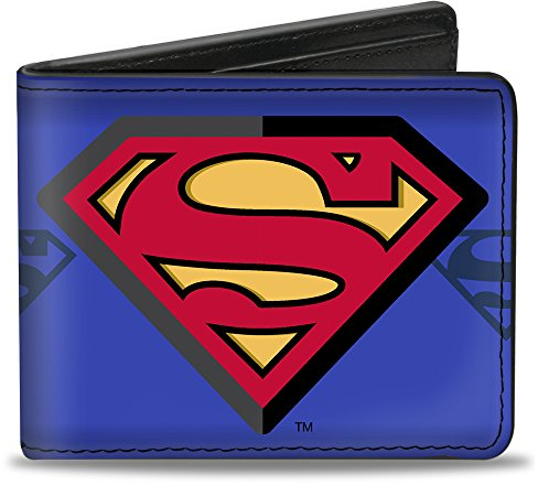 Buckle-Down Herren Bifold Wallet Superman Reisezubehr-Bi-Fold-Brieftasche, Mehrfarbig, 4.0 x 3.5