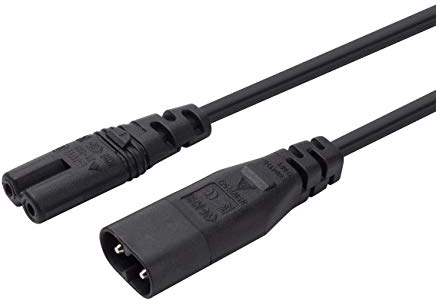 Figure 8 Power Lead IEC320 C7 to C8 Extension Power Cable Male to Female Mains Power Connector Cord for TV, PS5, Xbox Series, More (3m)