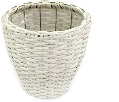 DARO DEKO Rattan Blumentopf rund 1 Stück - M weiß
