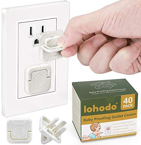 Outlet Covers Baby Proofing Socket Protectors Child Safety Plug Caps Difficult for Toddler to Remove Electric Shock Guard for US 3-Prong White 40 Pack