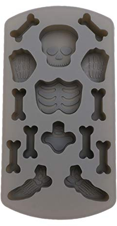 Amosfun Halloween-Skelett-Form für Eiswürfel, Kekse, Süßigkeiten, Schokolade, Silikon-Backform für Zuhause