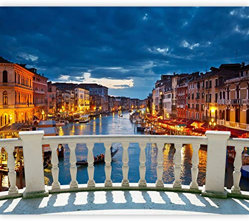 murando Fototapete selbstklebend Italien 196x140cm Foto Tapete Tapetenfolie Möbelfolie Wandverkleidung Wandtapete Motivtapeten Bildtapete Schlafzimmer 3d Effekt Venedig Landschaft Stadt Canale Grande