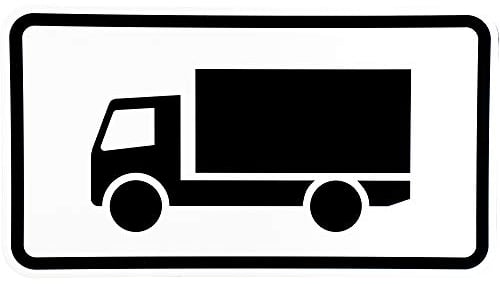 BauSupermarkt24 ORIGINAL Verkehrsschild Nr. 1010-51 LKW 330 x 600 mm Verkehrszeichen Schild Straßenschild Zusatzschild Verkehrsschilder Straßenschilder Verkehrsschild Straßenzeichen Straße Strasse