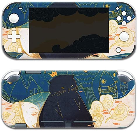 BelugaDesign Fat Cat Switch Skin | Ästhetischer Pastell-Katzen-Aufkleber aus Vinyl | Niedliches Kawaii Cutecore Tierblätter-Cartoon-Komplettset kompatibel mit Nintendo Switch (Switch Lite, mehrfarbig)
