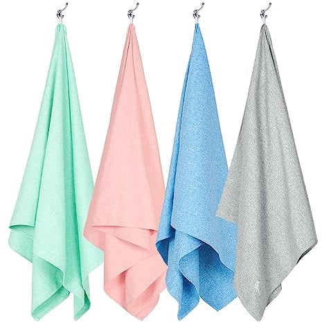 Dock & Bay Strandhandtuch - Schnell trocknende Mikrofaser, ohne Sand - Kompakt, Leicht - 100% recycelt - Inklusive Beutel - Essential - Set of 4, Extra Large (200x90cm, 78x35)
