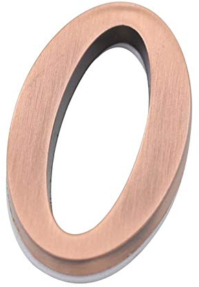 Pangocho JINchao-house number plate, 50mm Red 1pc Optional Digital House Number, Copper Alloy Adhesive Sticker Hotel Home Gate Door Plate Number, Decoration accessories (Color : Number 0)
