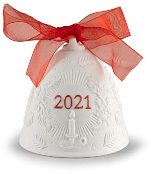 LLADRÓ Weihnachtsglocke 2021 rot Weihnachtsglocke aus Porzellan