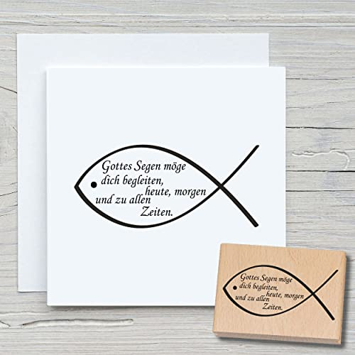 NEWSTAMPS Stempel Gottes Segen Motivstempel groß aus Holz & Gummi zum Karten basteln, Holzstempel, Sprüche, Spruchstempel, Textstempel, Schrift, Scrapbook, Textilstempel, Deko