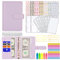Portadocumenti in Pelle A6 PU,MARICATO 29pcs Raccoglitore ad 6 Anelli,Raccoglitore Notebook con Buste Trasparenti Rimovibile e Budget Planner,per Lavoro e Casa Budget di Contanti Organizzatore-Lavanda