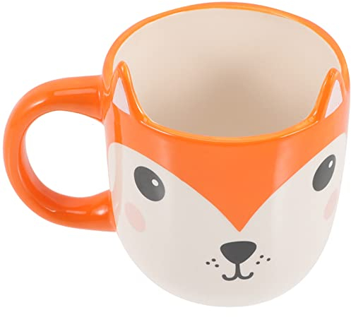 Zerodeko Decorazioni Per Matrimoni 3D Tazza Volpe Tazza Da Caffè In Gres Tazza Da Tè Tazza Da Caffè Animale Dipinta A Mano Tazza Tazza Da Latte Con Manico 360 Ml Arredamento Dell'ufficio