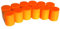 LeBigMag® | 12 orange Neodym Magnete mit weicher Silikonummantelung | ø 1,4 cm | 1,8 cm hoch