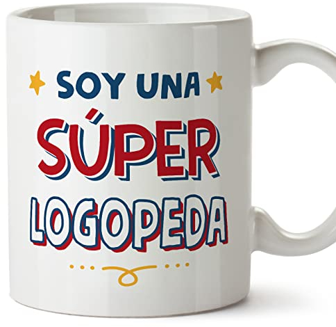 MUGFFINS Tazas para LOGOPEDA mujer - En Español - Soy Súper - 11 oz / 330 ml - Regalo original y divertido