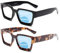 JM 2-Pack Quadratische Bifokale Lesebrille für Frauen, Blaues Licht Blockierende Computer-Leser mit Federscharnier, Schwarz-Schildkröte +1.0
