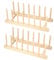HAOCHEN 2 PCS Wooden Dish Drainer, Kitchen Wood Dish Plates Storage Tray Holder Rack, Dish Drying Drainer Rack, Wooden Storage Organizer for Plate, Cup, Pot Lid, Board, Tableware, Books, Wine Glass