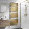 DuraTherm® 1600 x 600mm Flat Panel Heated Towel Rail Radiator Modern Central Heating Bathroom Warmer Wall Mounted Ladder Rad, Brushed Brass