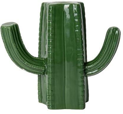 Fisura – Palillero Original Dispensador de Palillos Divertido Palillero de cerámica con Forma de Cactus. Soporte para Palillos de Dientes de 12 x 11 cm. (Verde, Cactus)