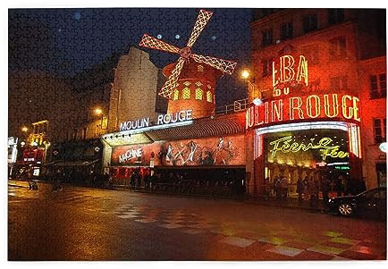 Moulin Rouge Druck 1000 Teile Puzzle Premium Holzpuzzle Geschenke Für Erwachsene Familie Hochzeit Abschluss Geschenk Vertikale Version