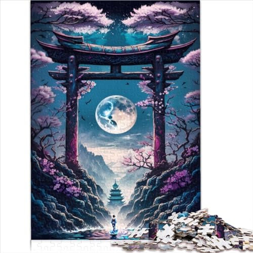 Puzzle für Erwachsene, Geisha-Mondlicht, 1000-teiliges Puzzle, Papppuzzle für Kinder ab 12 Jahren, Spielzeug zum Stressabbau, Puzzlegröße (26 x 38 cm)