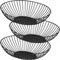 Marrakesch Orient & Mediterran Interior 3er Set Obstschale Obstkorb aus Metall in Schwarz 30 cm groß Drahtkorb Schale Abisko als skandinavisches Design
