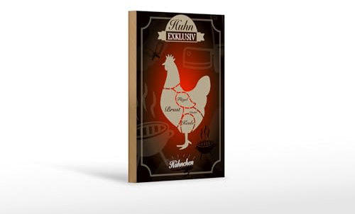 FEMER Holzschild Fleisch 12x18cm Huhn Exklusive Hähnchen