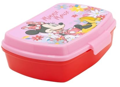 My sweety pop - Caja de merienda para niños, guardería, infancia, escuela, vacaciones, comida de 17 cm, idea de regalo, Minnie Mouse, color rojo y rosa