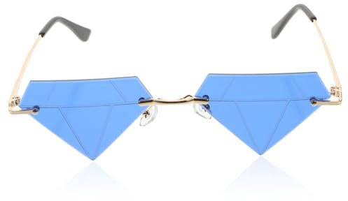 GALPADA 1paar Randlose Sonnenbrille Für Damen Stylische Partybrille Mit Tiefblauen Gläsern Leicht Und Für Festivals Urlaub Und