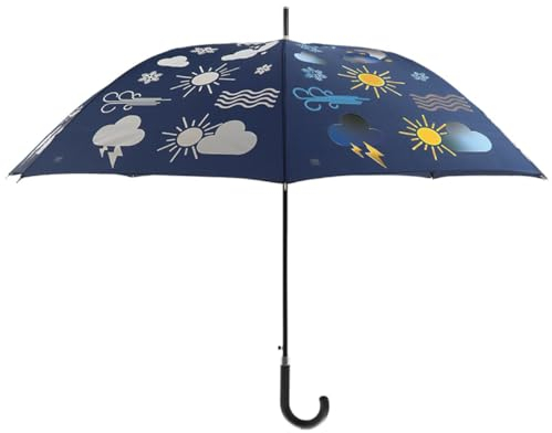 Esschert Design Regenschirm Farbwechsel mit Wettersymbolen