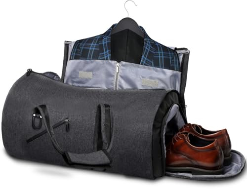 Qumiuu Kleidersack, umwandelbare Kleidersäcke für die Reise | 2-in-1-Kleidersäcke für die Reise mit Schultergurt - Weekender-Tasche für Reisen und Geschäftsreisen, Reisetasche für Männer und Frauen