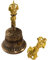 Buddhistische Meditationsglocke Und Dorje Set, 100% handgefertigte Puja-Bronze-Glocke for Heimdekoration, for Meditation, Gebet, Reiki, Wachsamkeit, Konzentration, Heilungs-Dorje-Set(18cm)