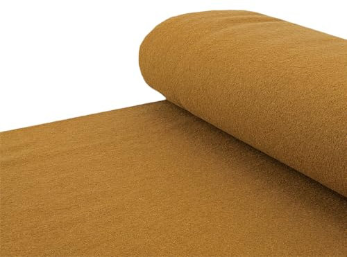 Walkstoff Walkloden 100% Schurwolle Mantelstoff ocker - Meterware ab 25 cm x 140 cm - Stoff zum Nähen