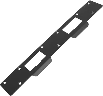 Door Strike Plate, Heavy Duty Reinforced Steel Latch Plate with 5-1/2 Inch to 6 Inch Handle Screws (Black)
