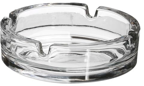 Glasaschenbecher SMOKER | Klassischer Aschenbecher aus Glas | Tischaschenbecher, rund für Zigaretten - aus hochwertigem, massiven Glas, transparent - Indoor & Outdoor, Haushalt & Gastro (1 Stück)