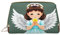 Cute Little Angel Kosmetiktasche aus Leder, wasserdicht, niedlich, Reise-Kulturbeutel, mit Reißverschluss, Kosmetik-Aufbewahrungstaschen-Set, Braun, weiß, Einheitsgröße