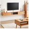 TV Schrank Hängend Schwimmender TV-Ständer aus Holz, schwimmendes 59''/71'' Entertainment-Center, moderne schwebende Medienkonsole, wandmontierte TV-Konsole, schwebende TV-Konsole unter TV-Regal TV Lo