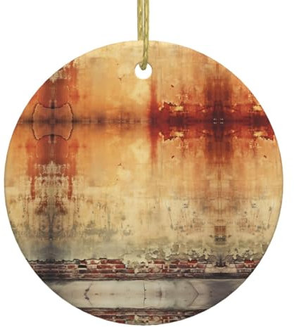 Weihnachtsbaumschmuck, antikes Design, Ziegelmauer, hängende Baumschmuck, gebeizte Keramik, Geschenke für Frauen